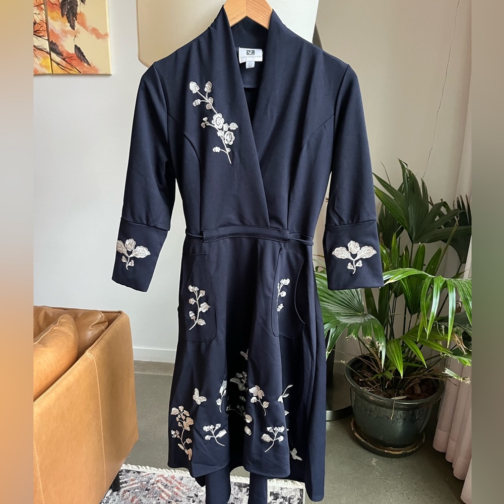 Vicky and Lucas Long Sleeve Embroidered Dress